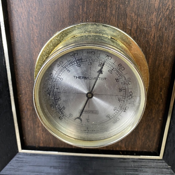 Vtg 3 Gauge Springfield Weather Station Temperature Humidity Barometer - Picture 4 of 9